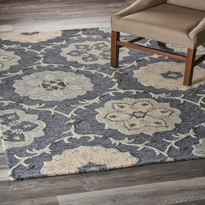 Stylish Hand-Tufted Blue and Gray Wool Area Rug for Your Living Space