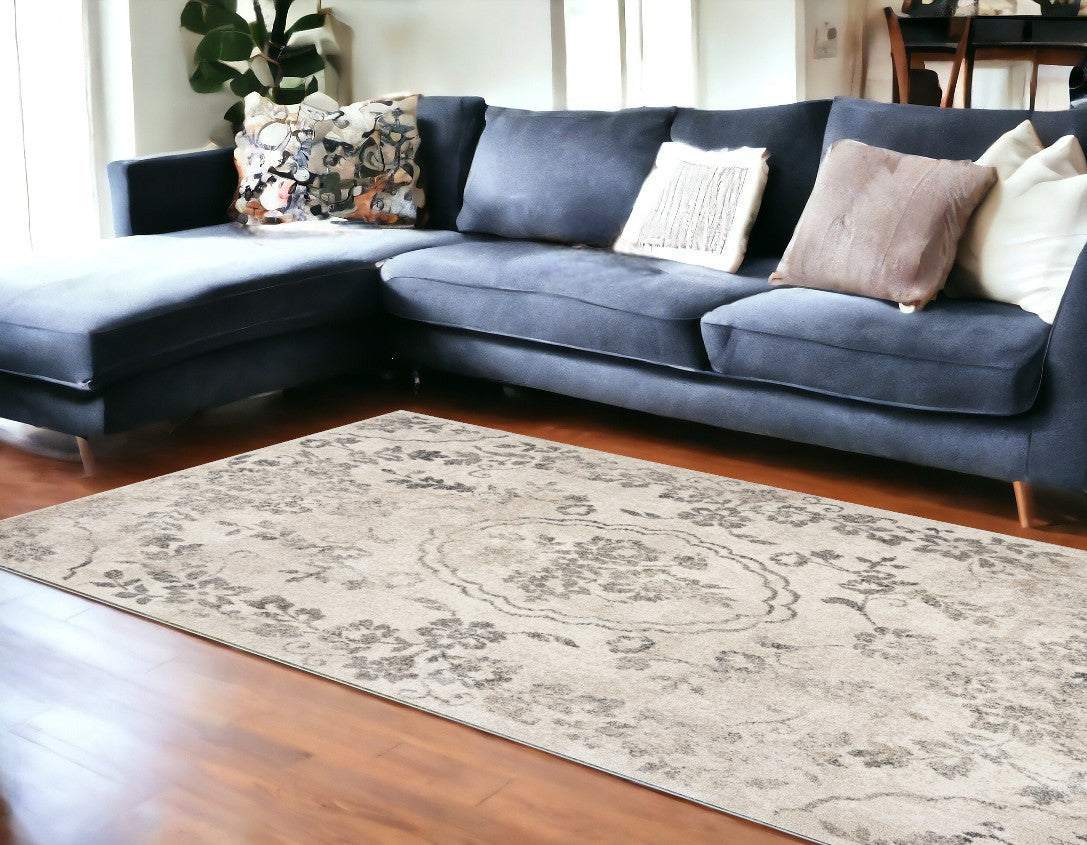 Enchanting Grey Turkish Area Rug for Timeless Home Decor Upgrade