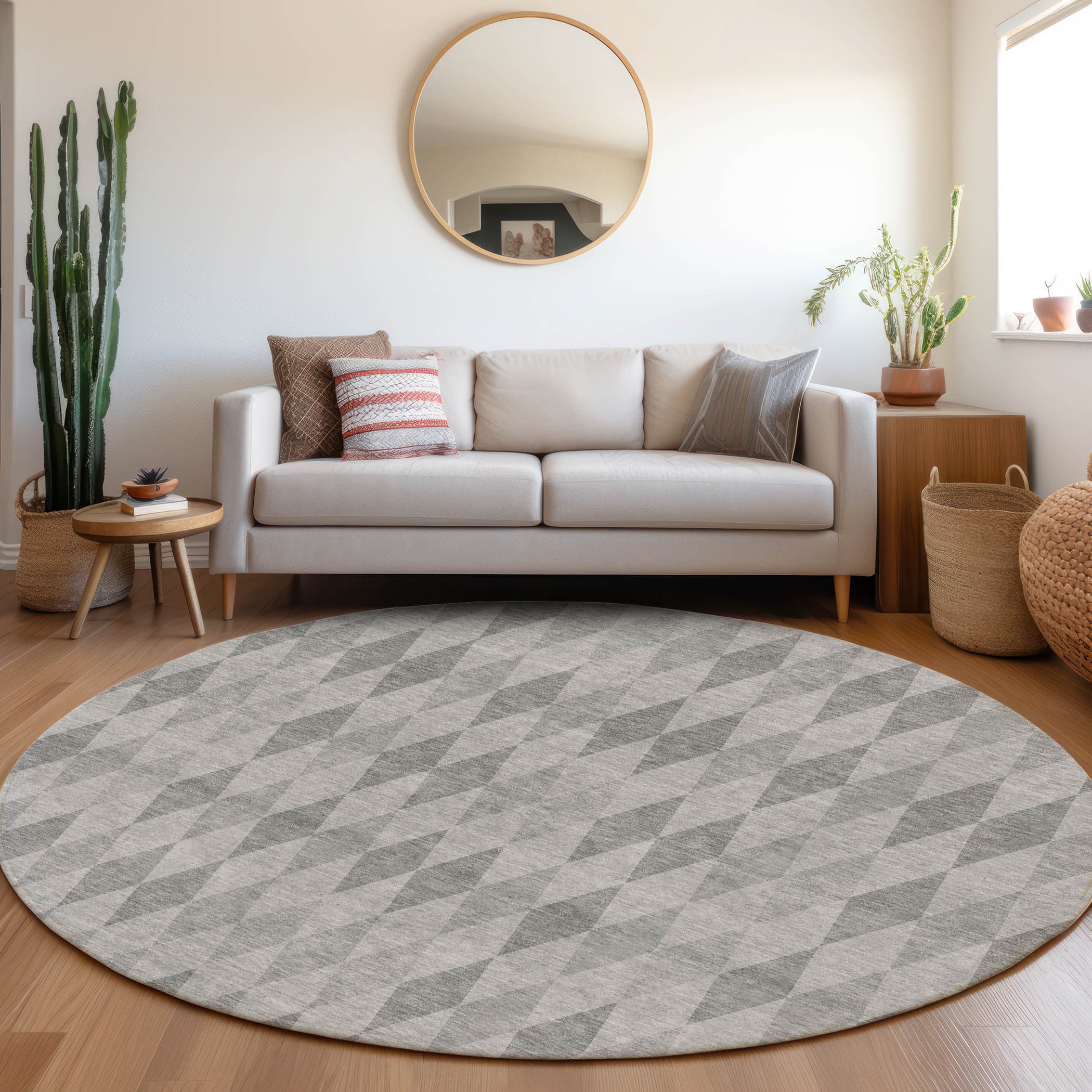 Washable, Stain-Resistant & Non-Skid Geometric Purple Outdoor Runner Rug for Your Space
