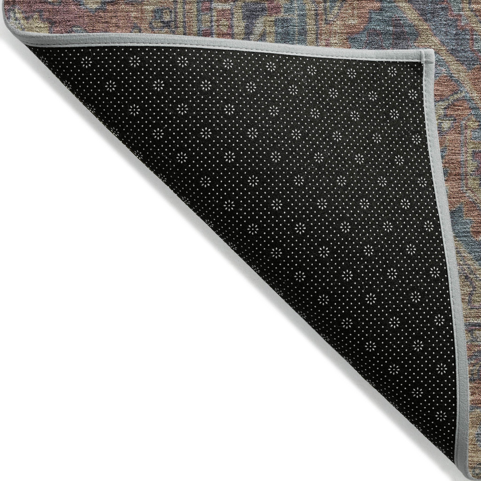 Fashionable Stain-Repellent Oriental Round Runner Rug - Anti-Slip for Indoor & Outdoor