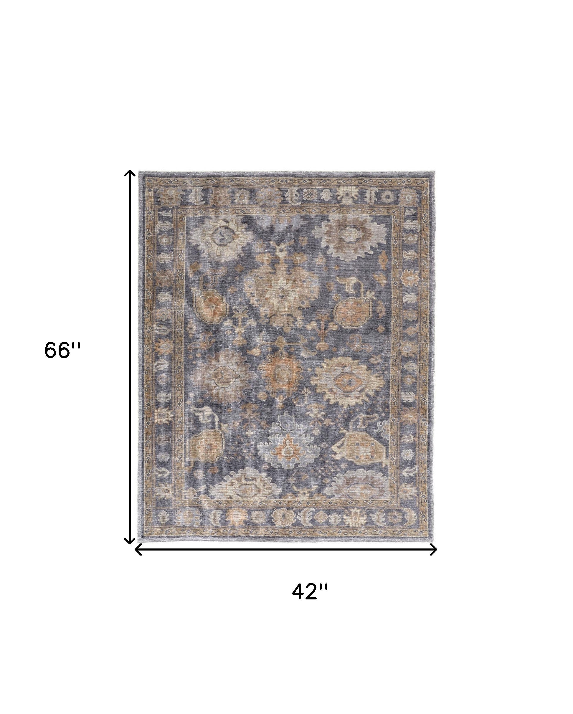 Stain-Resistant Hand-Knotted Oriental Area Rug for High-Traffic Spaces - Unique Design