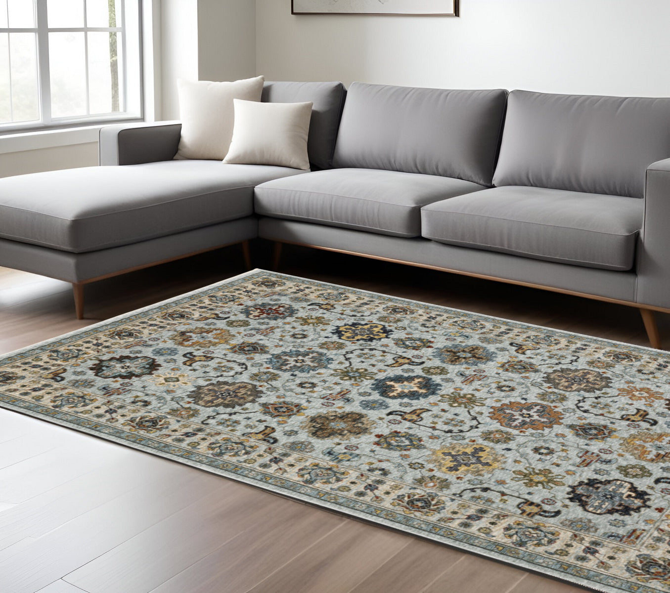 Vibrantly Colored Stain-Resistant Oriental Style Runner Rug with Fringes to Beautify Your Living Space