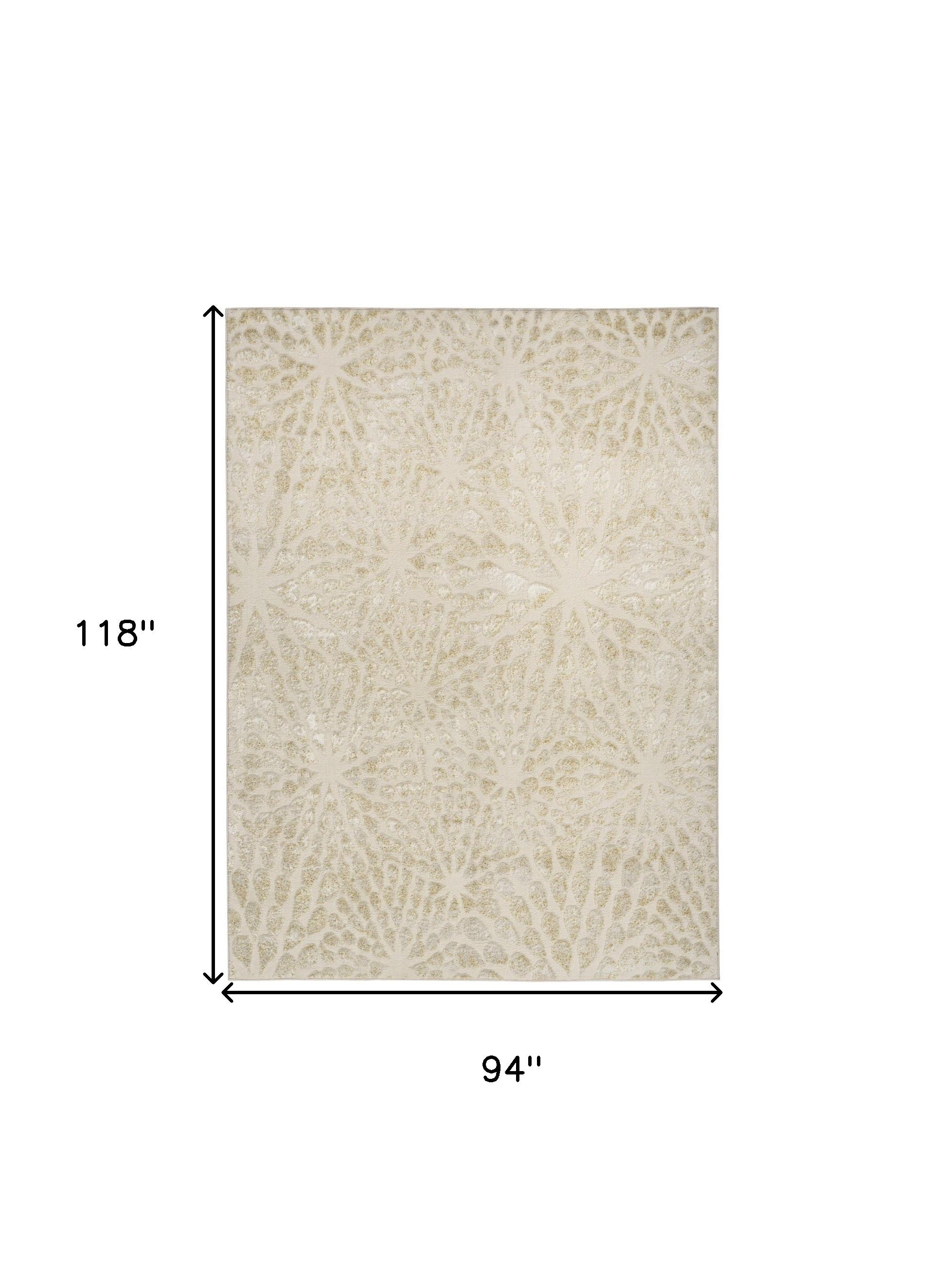8' x 10' Ivory Modern Abstract Rectangle Area Rug for Cozy Home Decor