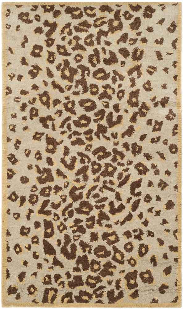Martha Kalahari Premium Hand-Tufted Wool and Viscose Area Rug with a Modern Leopard Print Design for Elegant Home Decor Enhancement
