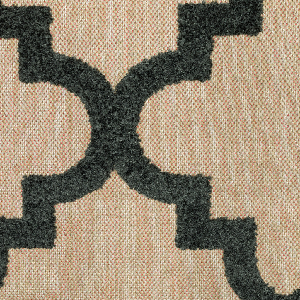 Stylish Stain-Resistant Green Geometric Outdoor and Indoor Area Rug for Decorating Modern Spaces