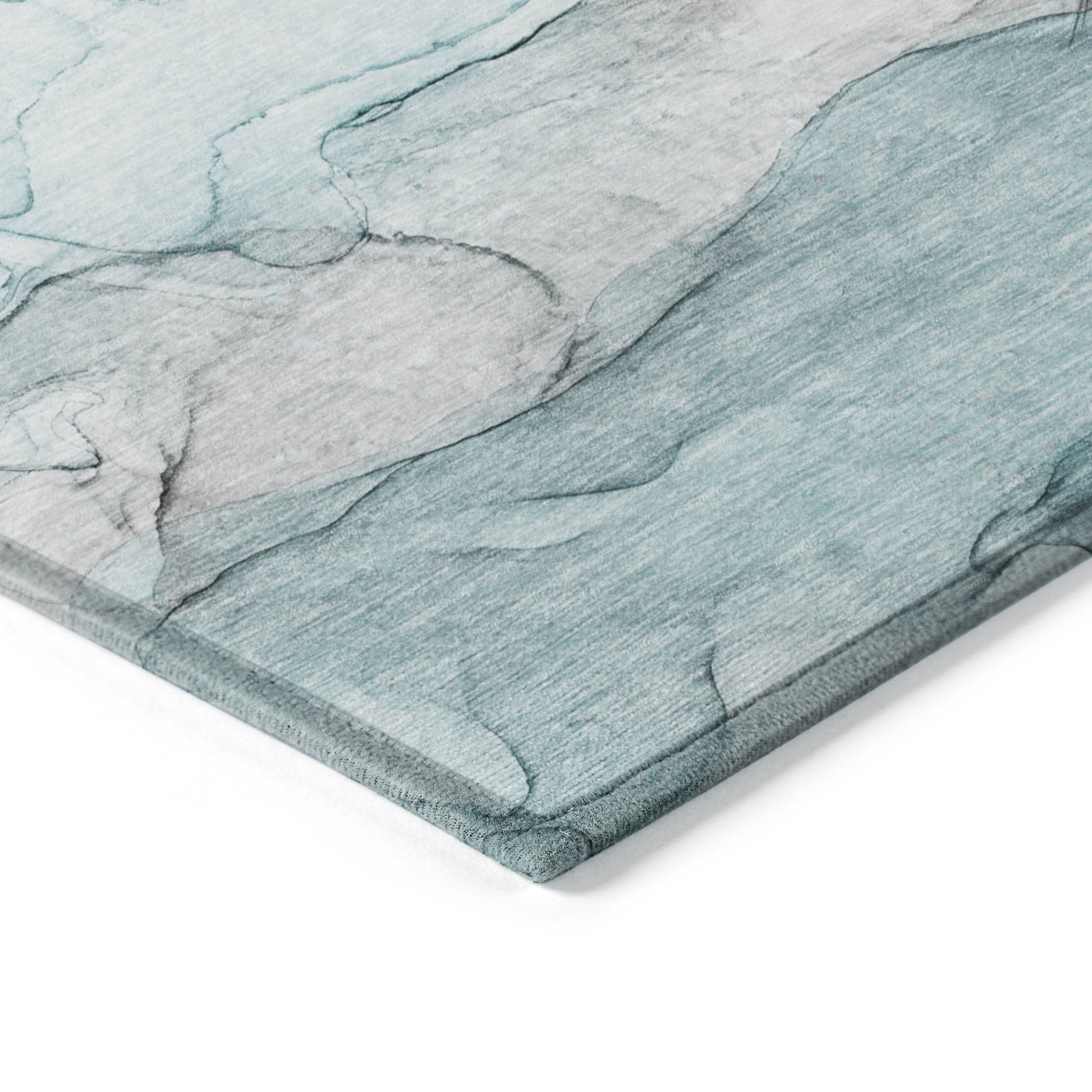 Beige Abstract Washable, Stain-Resistant & Non-Skid Indoor-Outdoor Runner Rug