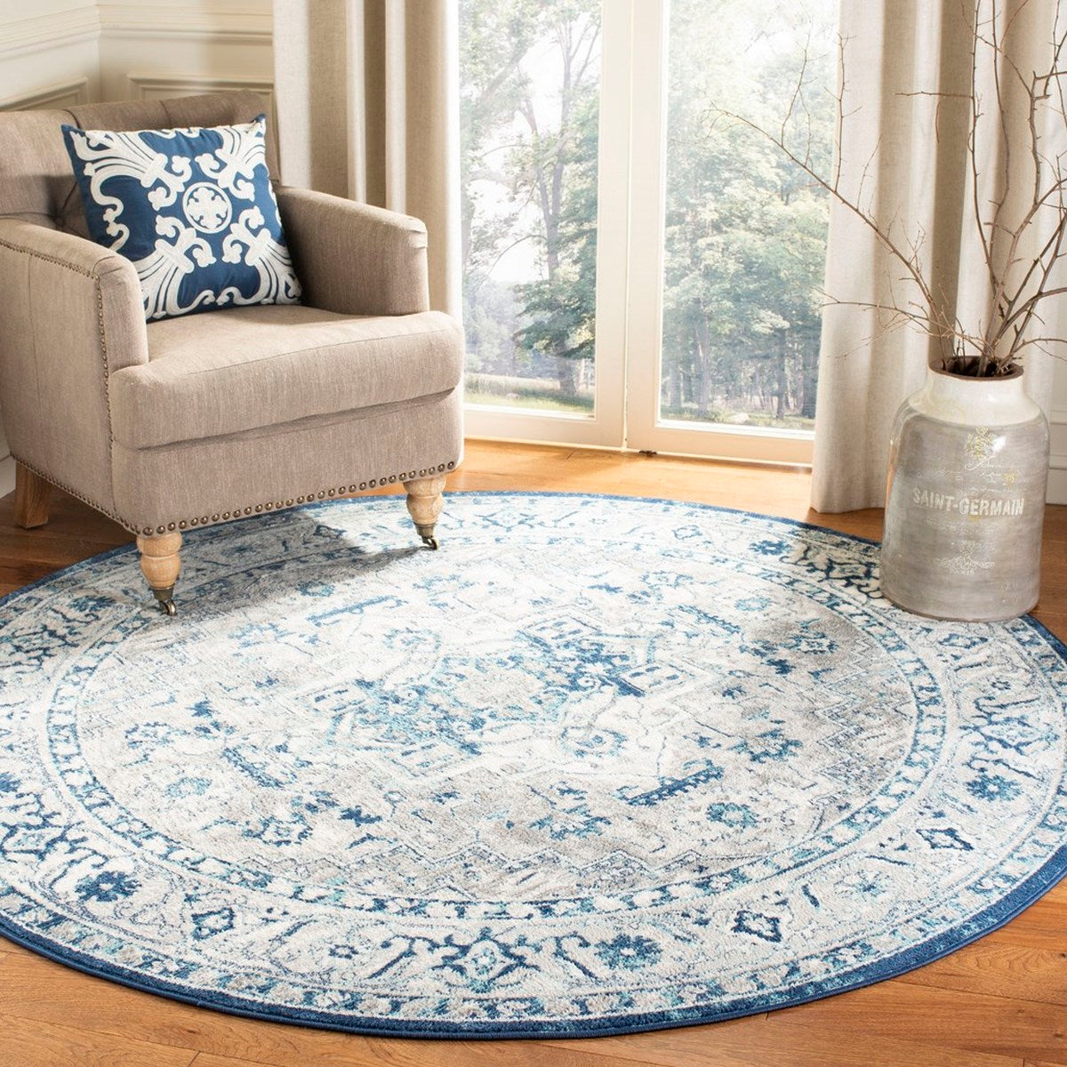 Brentwood Transitional Power-Loomed Luxury Rug: 60% Polypropylene & 40% Jute for Elegant Spaces