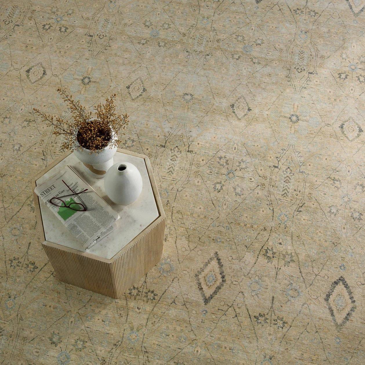 Indoor Vintage Medallion Power-loomed Machine-made Area Rug - Boheme Maisie BOH26 with 78% Cotton and 22% Polyester