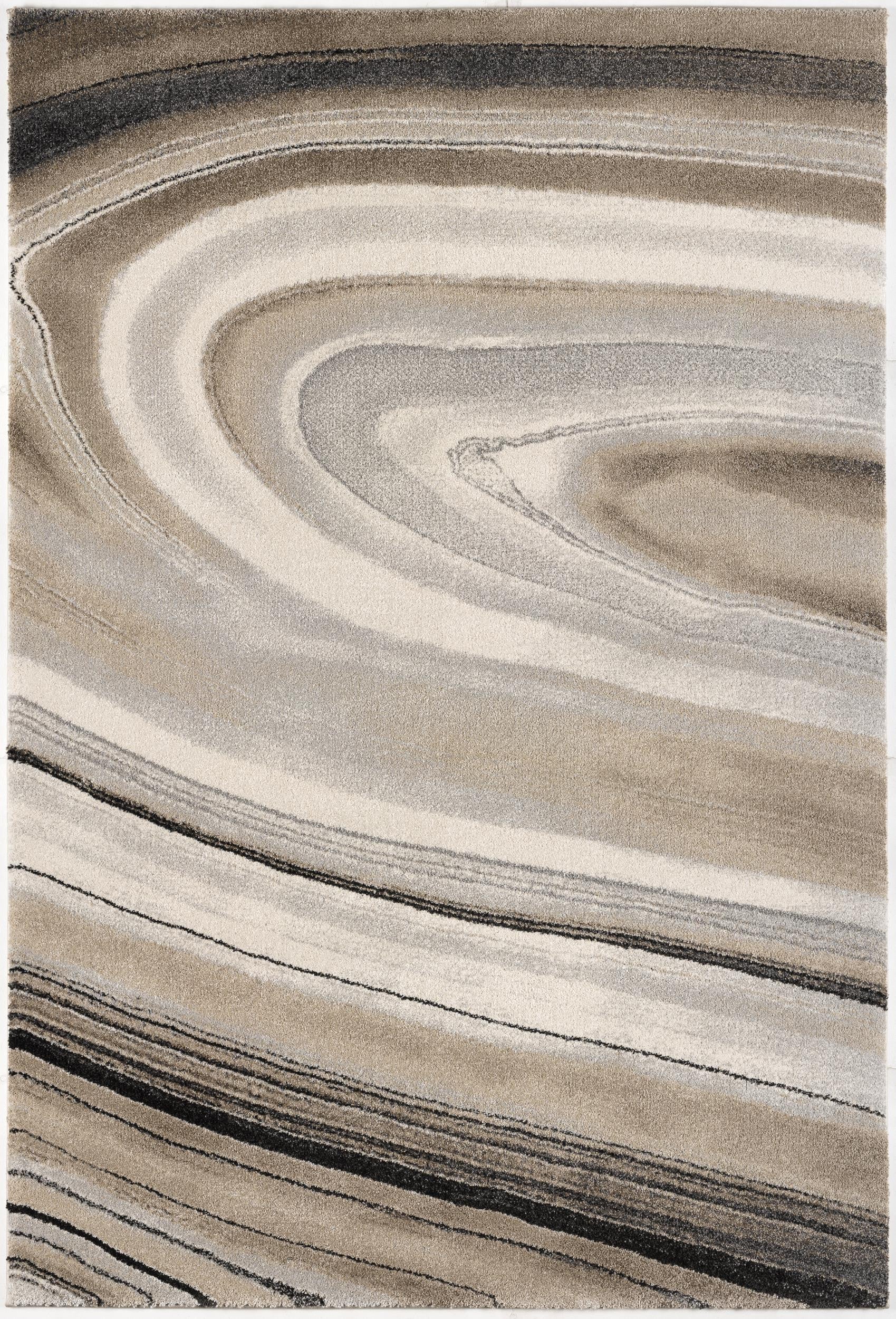 Modern Luxury Cream and Tan Abstract Marble Patterned Area Rug for Stylish Home Interior Decor