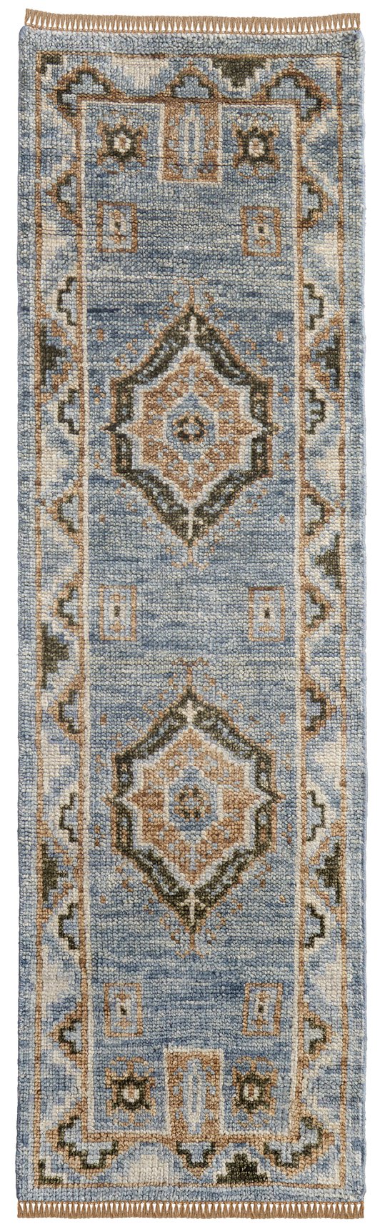 Artisan Hand-Knotted Fillmore Wool Rug with Vibrant Medallion Design