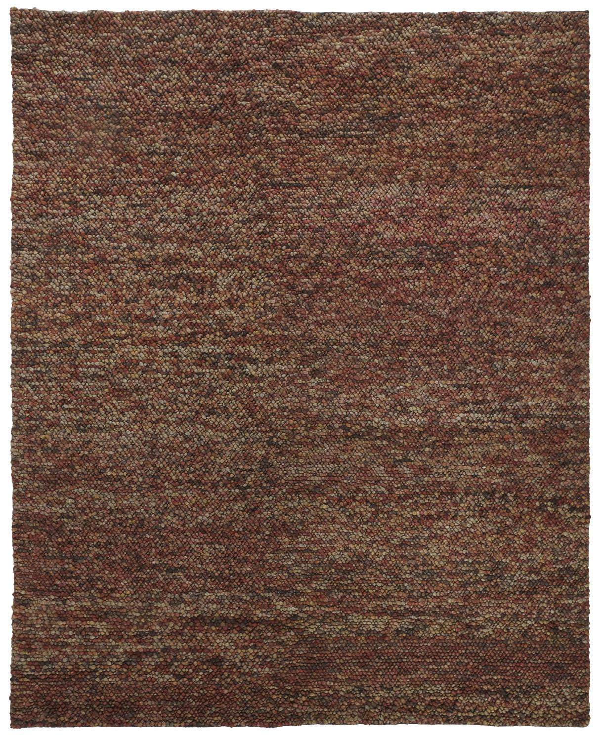 Stain-Resistant Hand-Woven Orange Red Wool Area Rug for Stylish Homes