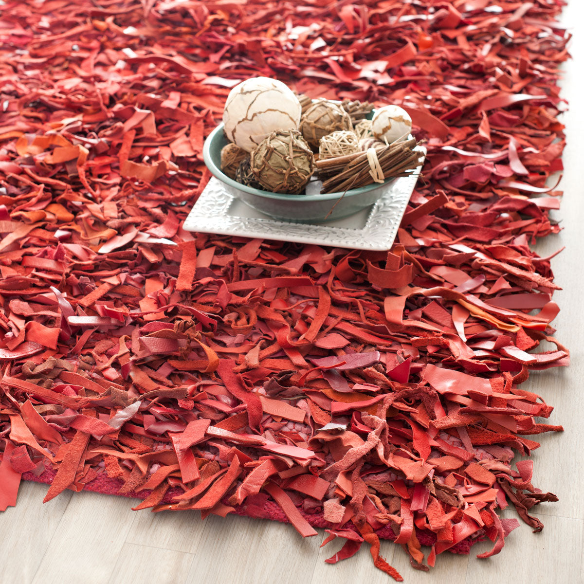 Safavieh's Hand-Knotted Leather Shag Rug for a Modern Home's Luxurious Look