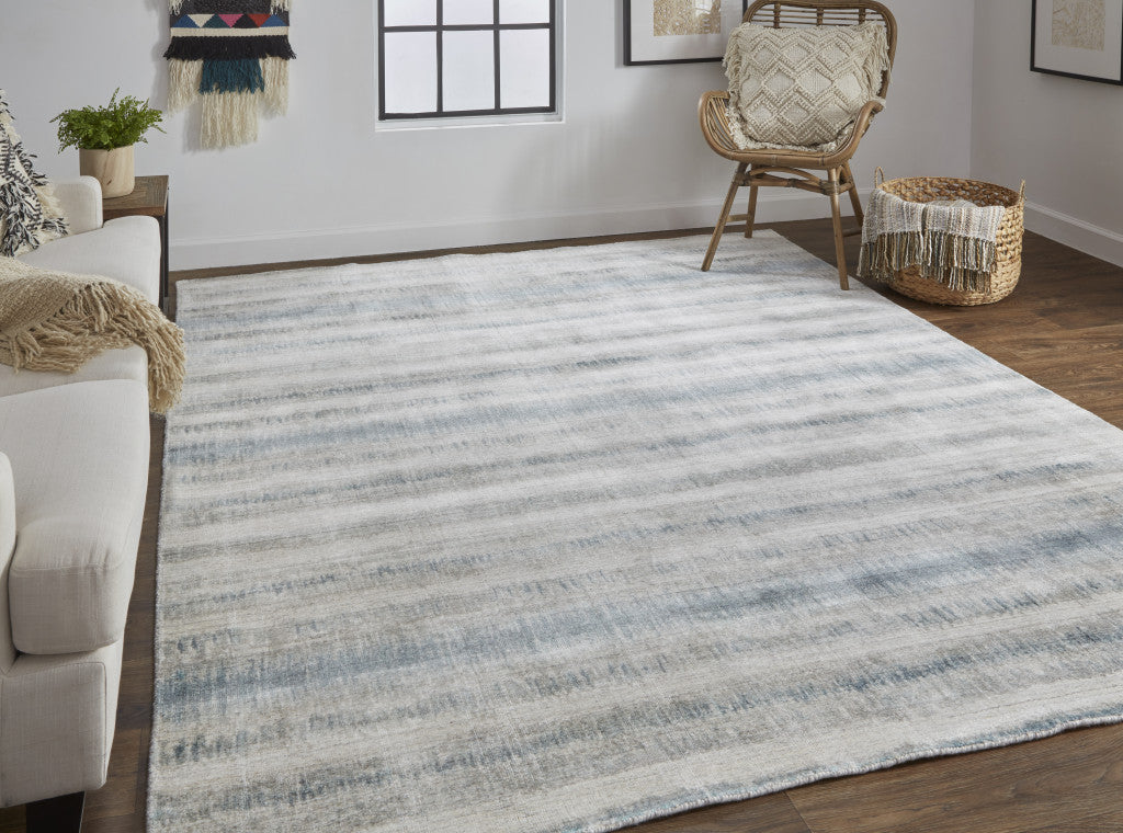 Exquisite Hand-Woven Area Rug in Elegant Tan, Ivory & Black Abstract Design for Home Decor