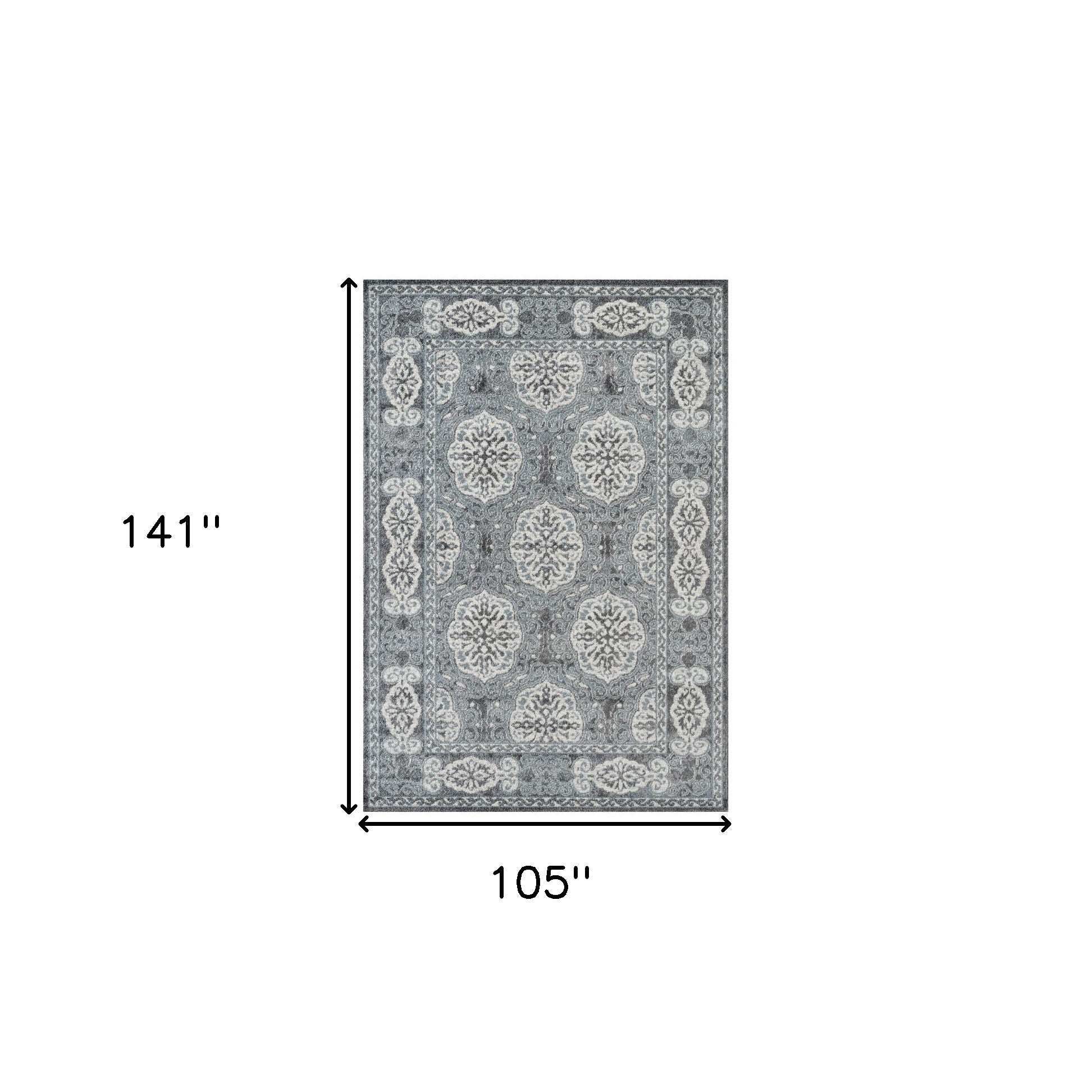 Stylish Stain-Resistant Charcoal and Ivory Medallion Area Rug for Every Space