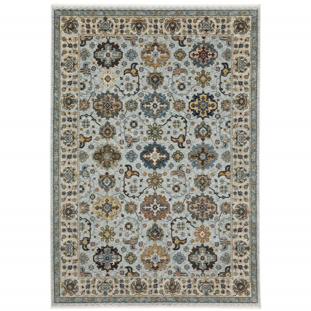 Vibrantly Colored Stain-Resistant Oriental Style Runner Rug with Fringes to Beautify Your Living Space