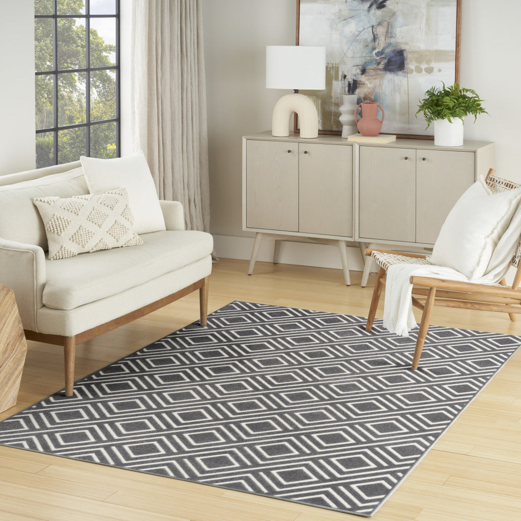5' x 7' Gray Geometric Area Rug - Stylish Modern Decor for Any Room