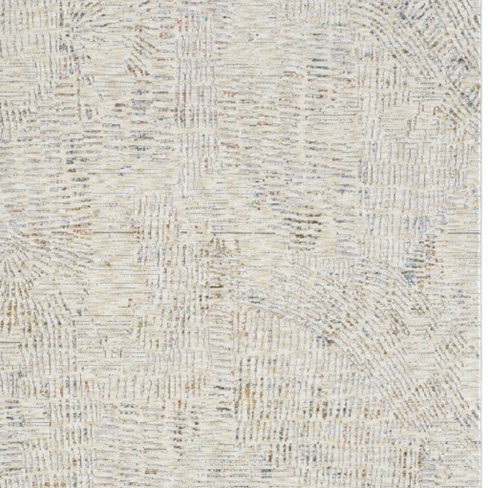 Stylish 8-Foot Ivory and Gray Abstract Runner Rug for Walkways and Doorways