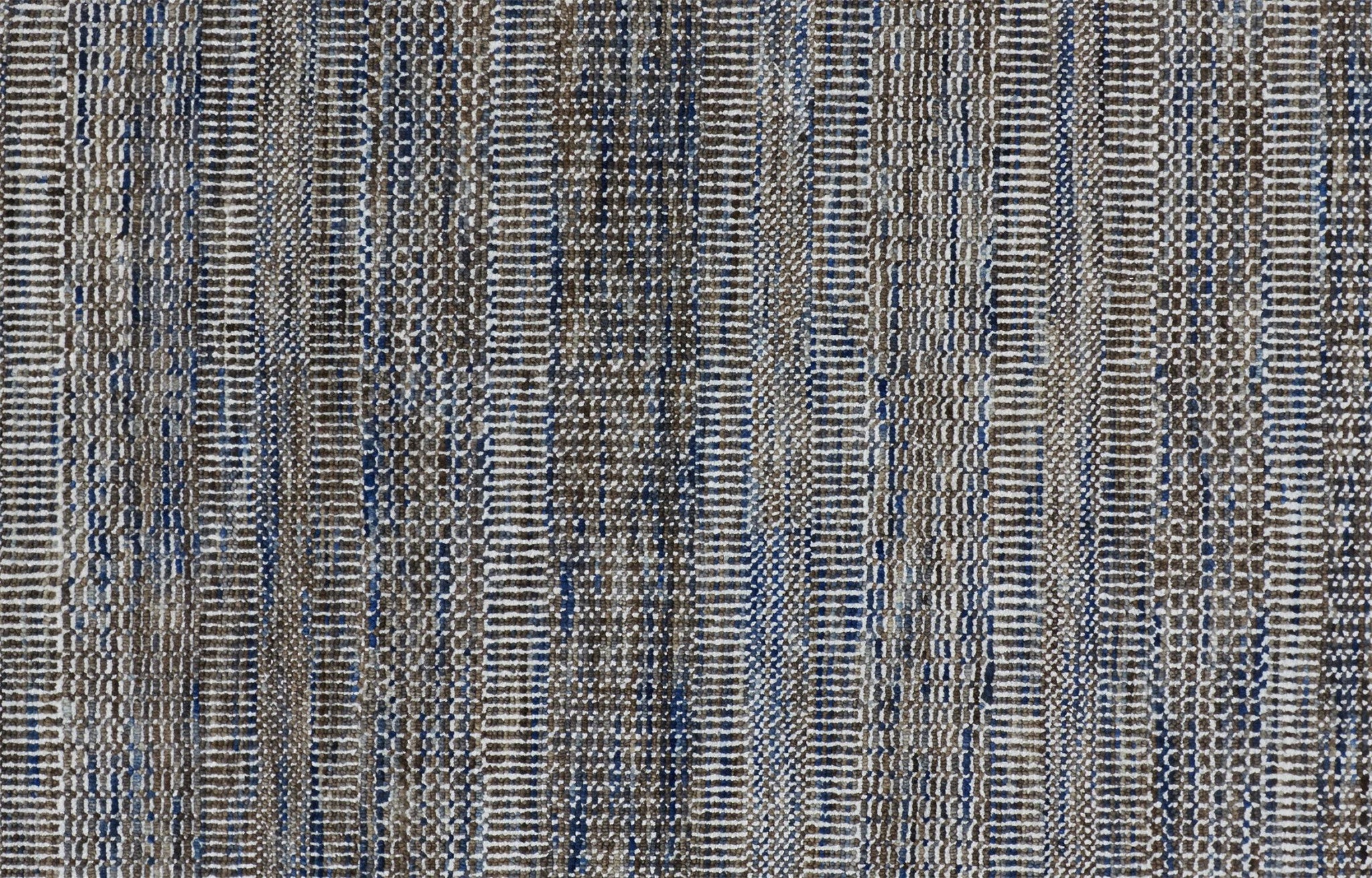 Exquisite Hand - Knotted Gray Wool Striped Area Rug for Warm and Inviting Spaces
