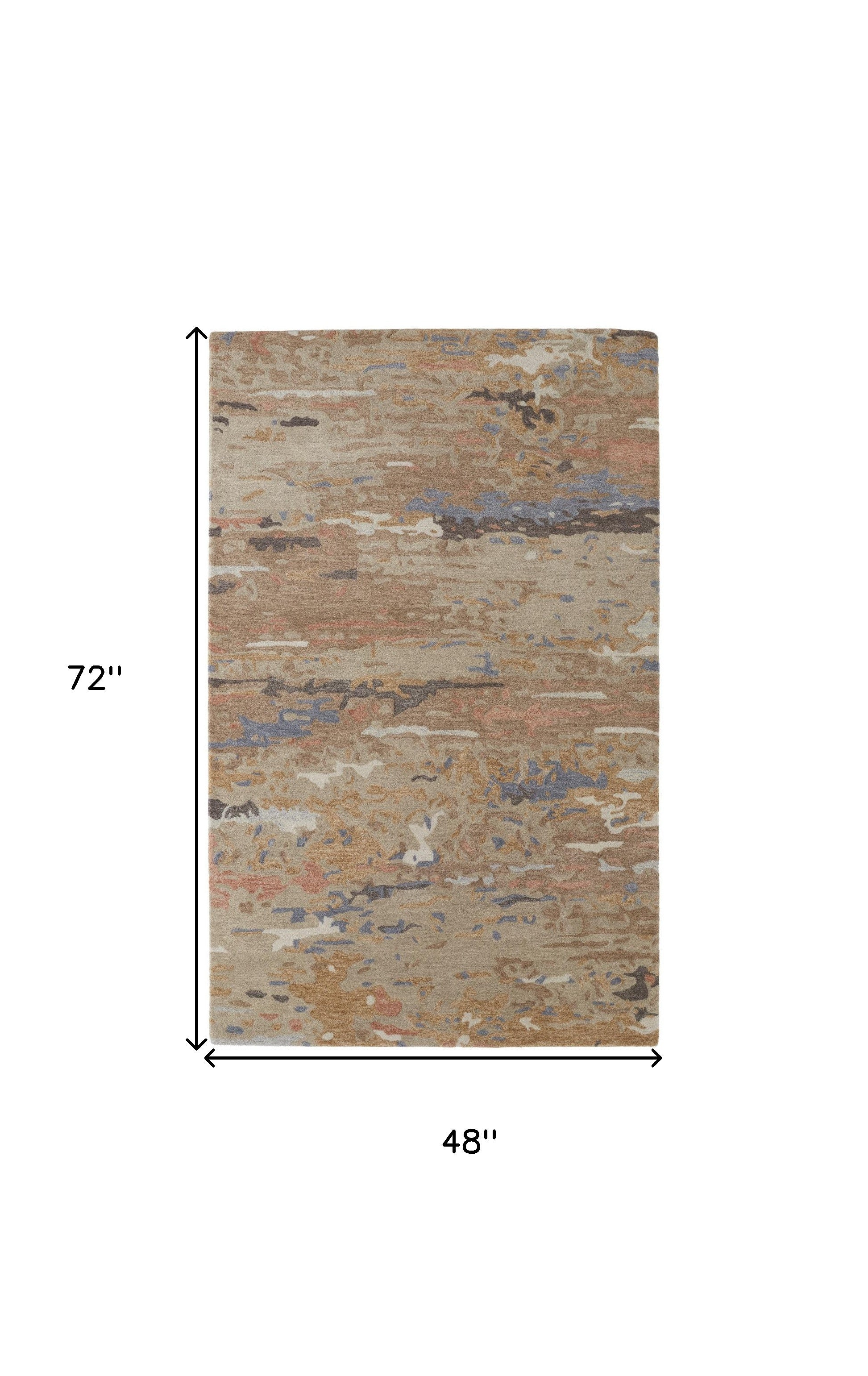 Stain-Resistant Plush Wool Abstract Area Rug for Family Homes with Kids & Pets