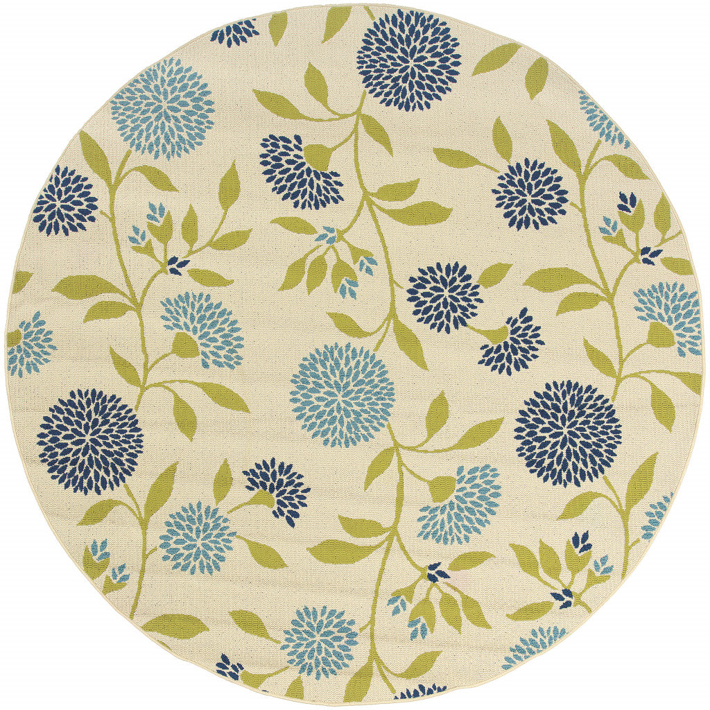 Stain-Resistant 5' x 8' Floral Outdoor and Indoor Area Rug for Enhanced Living Spaces