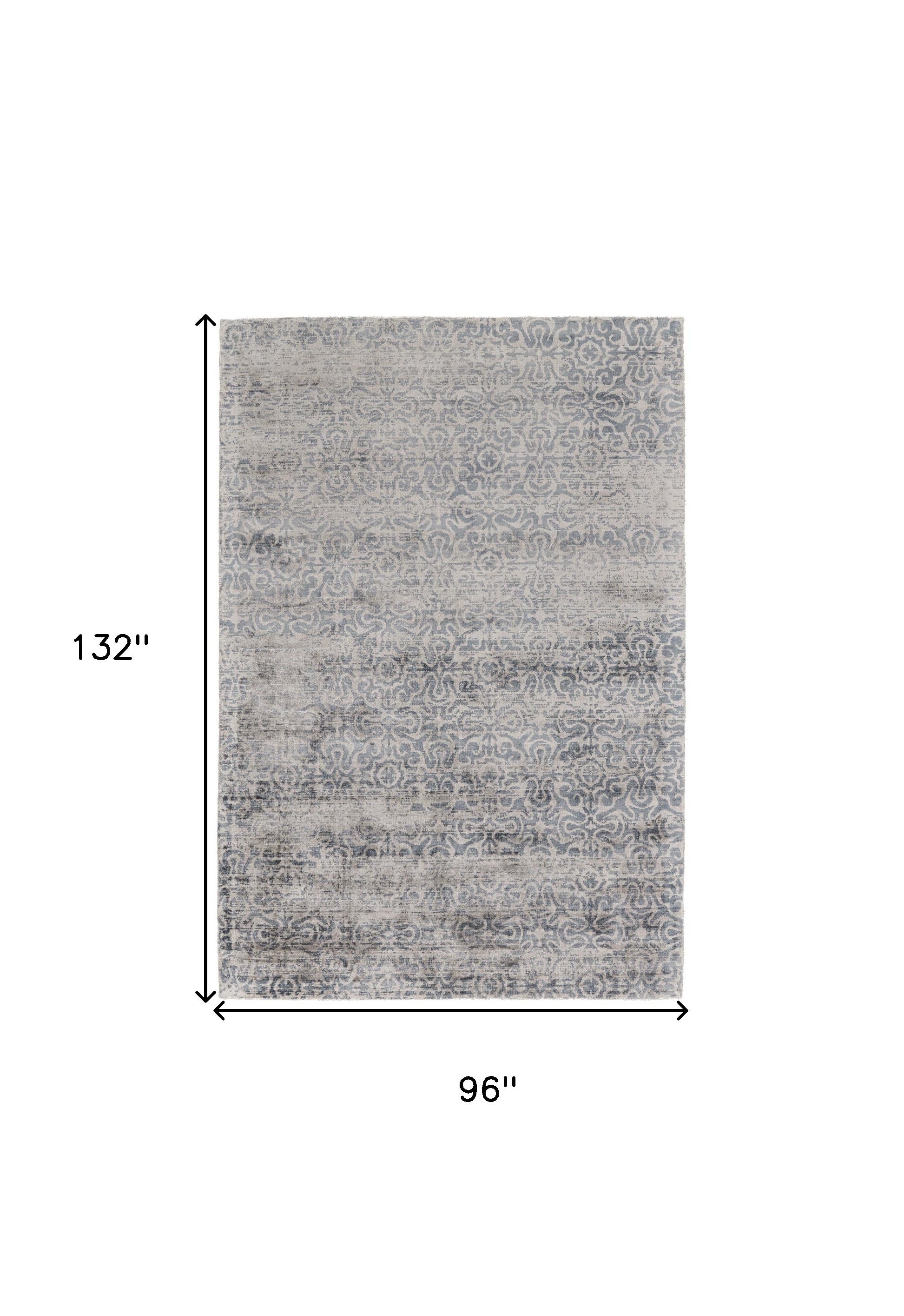 Exquisite Hand - Woven Gray and Ivory Abstract Design Area Rug for Stunning Home Decor