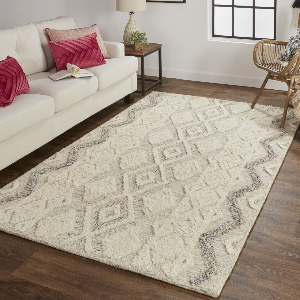 Stylish Handmade Wool Area Rug with Stain-Resistant Geometric Design for Elegant Living Spaces