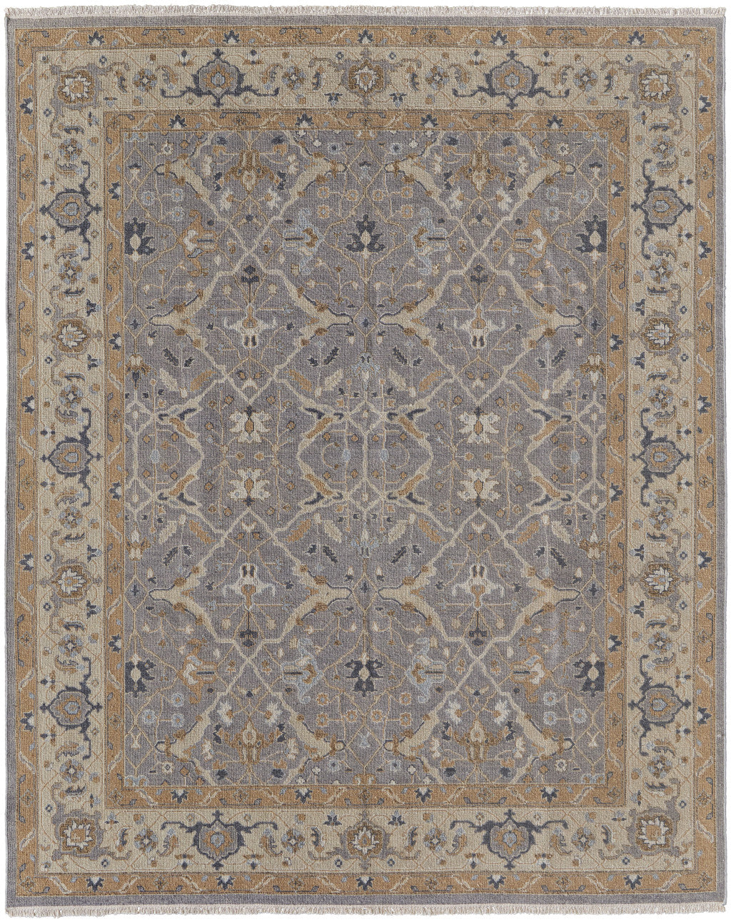 9-Foot x 13-Foot Hand-Knotted Wool Area Rug with Tassels for Elegant Homes