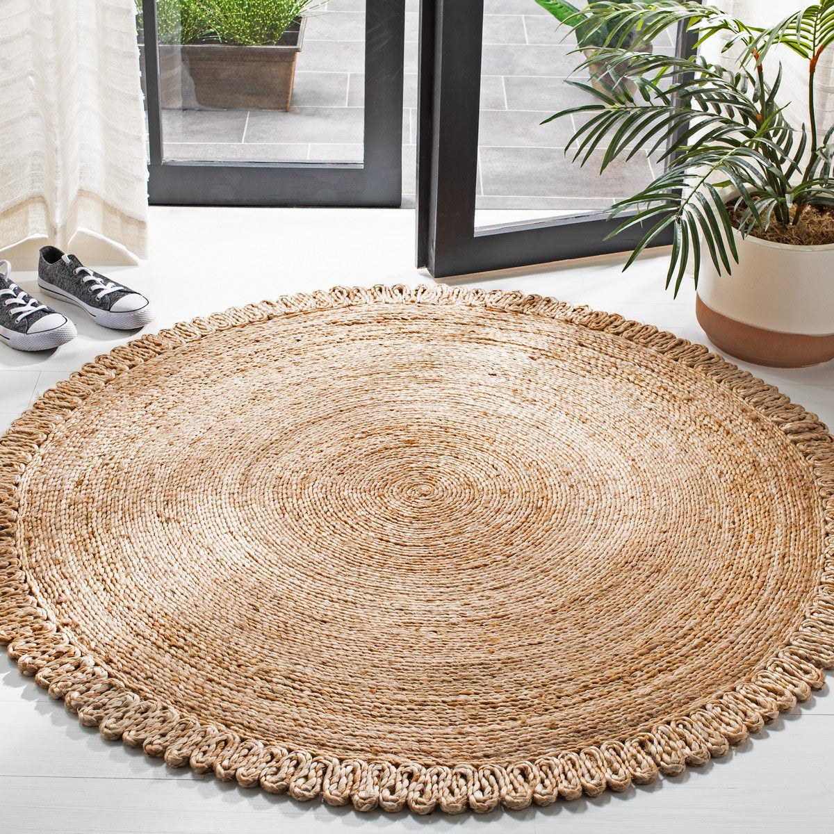 Stylish & Eco-Friendly 168 Natural Hand-Woven Jute Rug for Modern Homes
