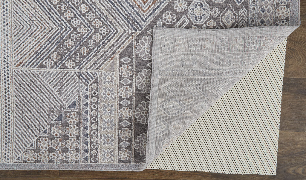 Durable Stain-Resistant Geometric Area Rug in Ivory and Gray for Every Room