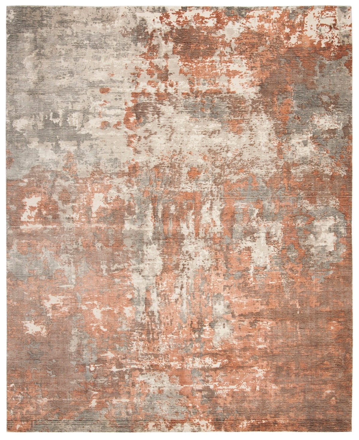 Exquisite Indian Hand - Loomed Rectangle Rug in Sumptuous Wool & Viscose Pile