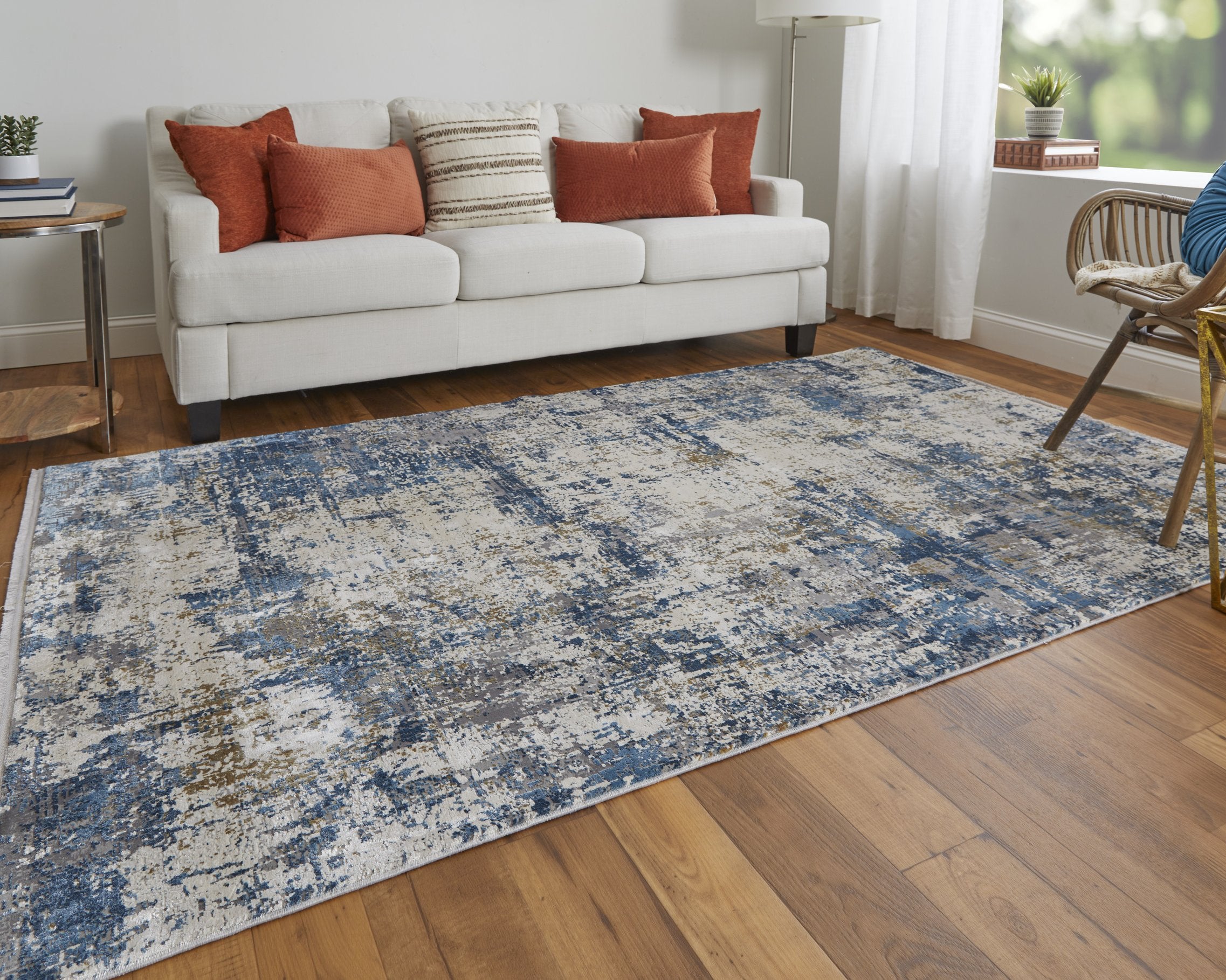 Luxurious Machine-Woven Cadiz Abstract Watercolor Area Rug with Spanish Elegance Inspirations