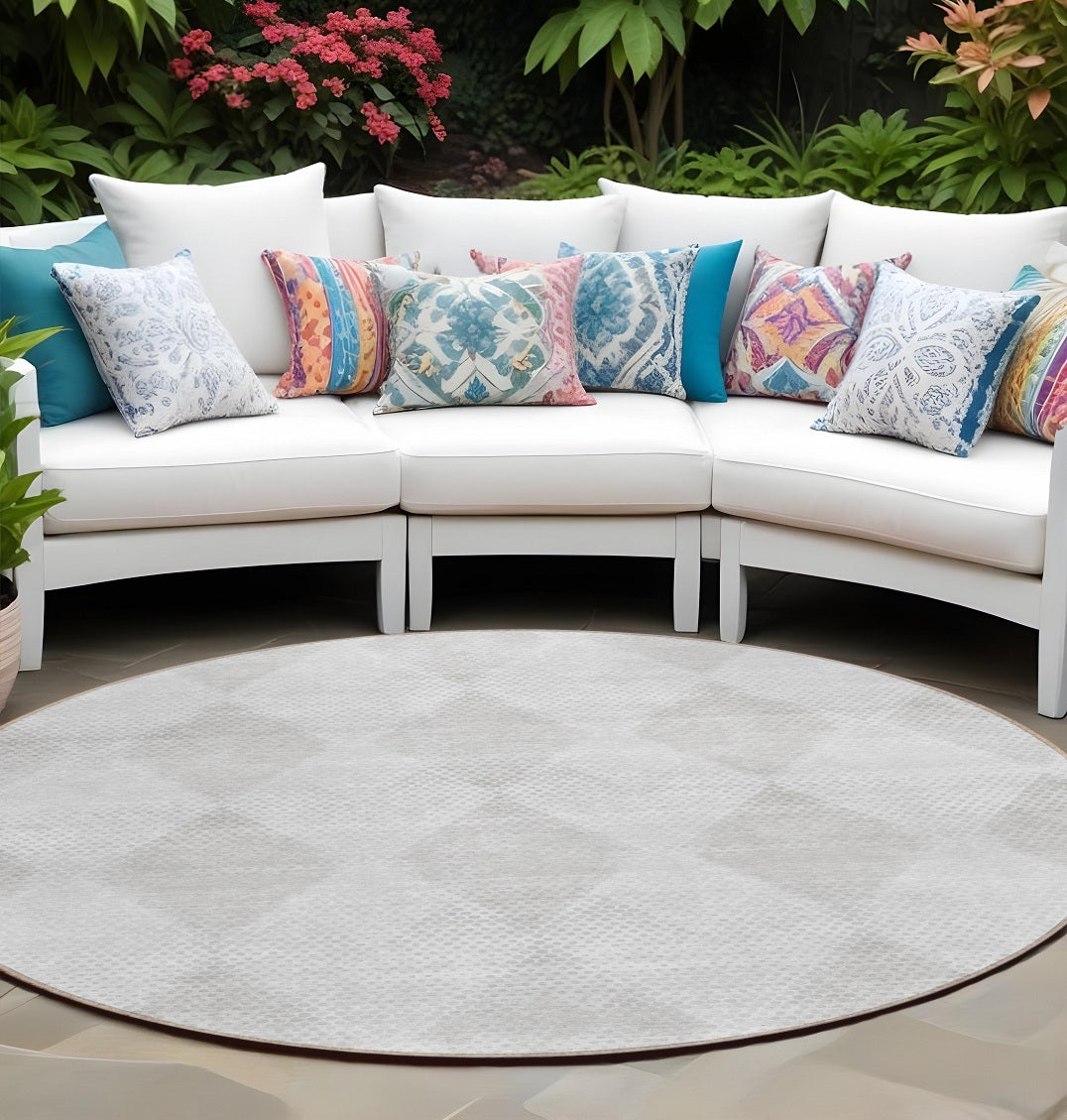 Stylish Blue Geometric Washable & Stain-Resistant Runner Rug for Indoor/Outdoor Spaces