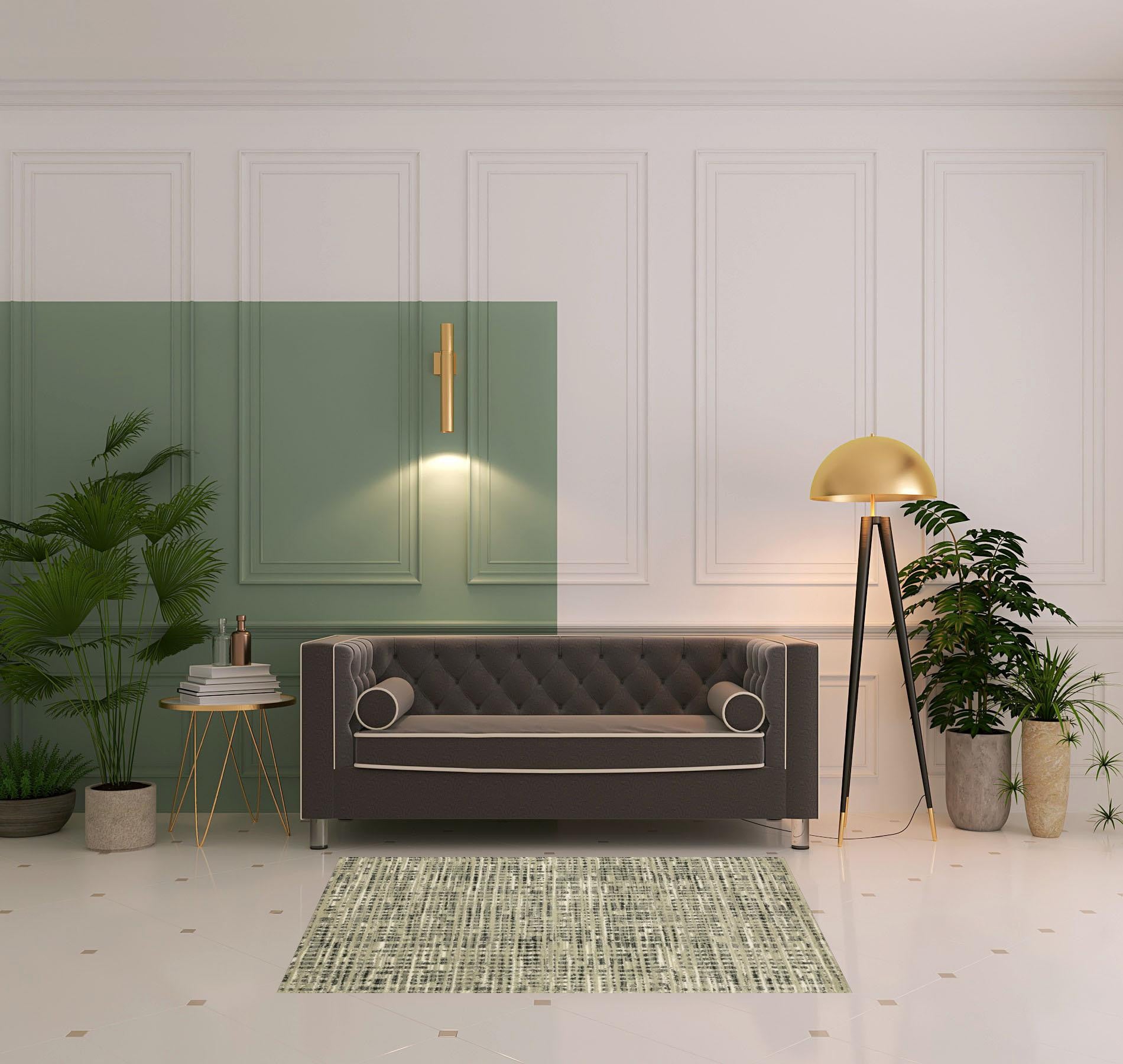 Stylish and Contemporary Geometric Power Loom Runner Rug with Stain-Resistant Feature, Soft Texture, Ideal for Family Homes with Kids and Pets
