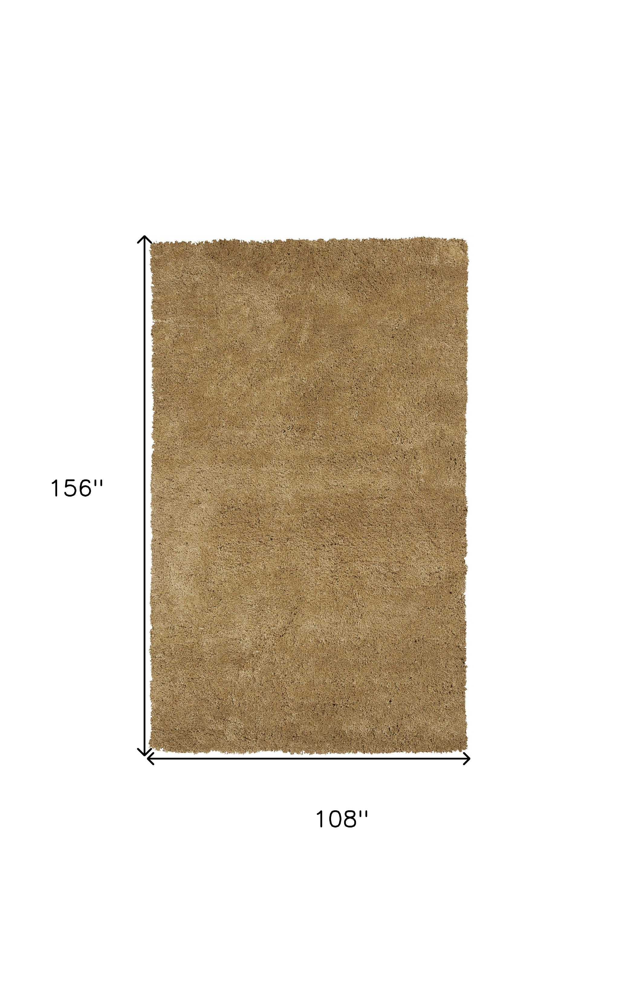 Exquisite Hand-Woven Luxury Gold Shag Area Rug Crafted from Polyester with Cotton Backing for Contemporary Elegance in Your Home