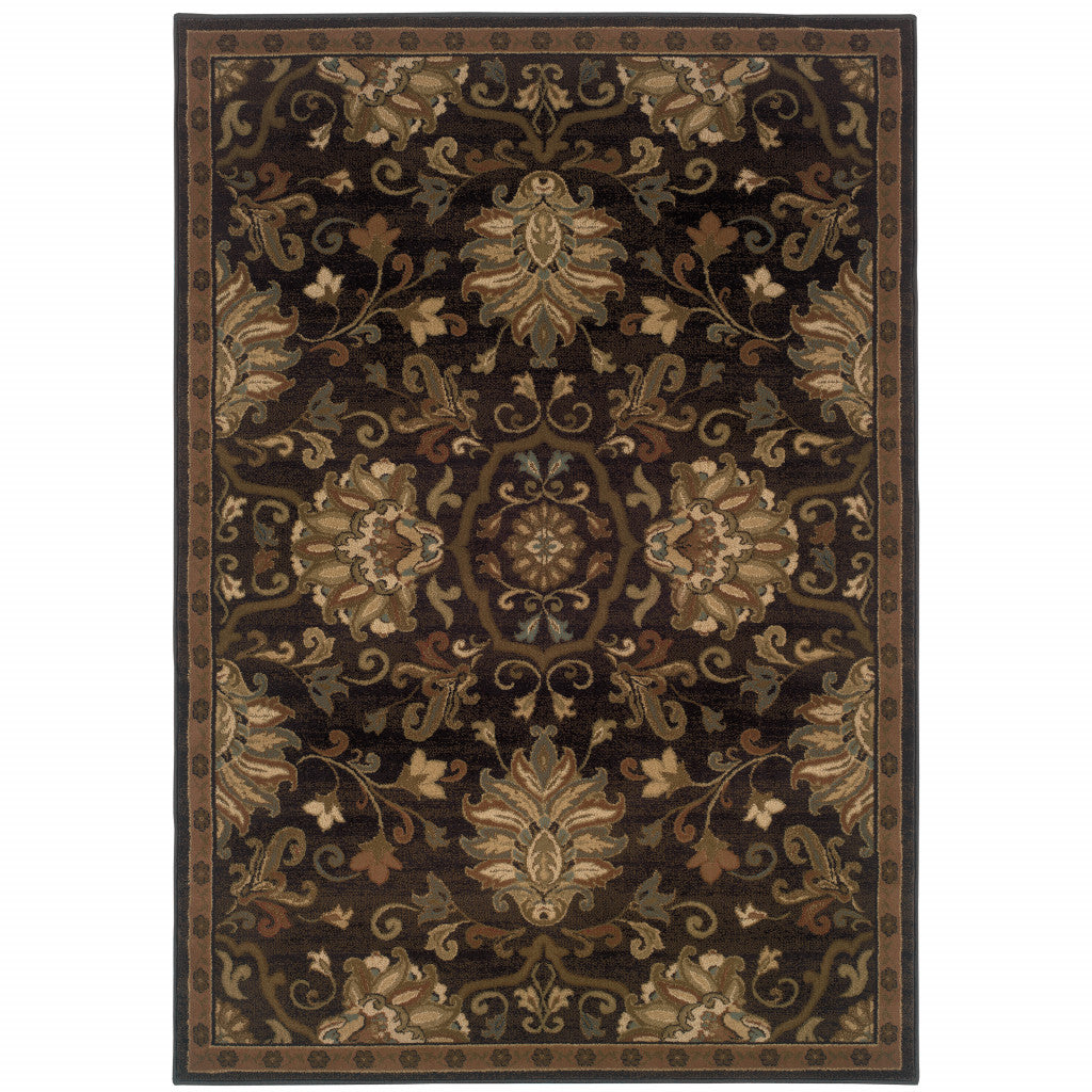 Stylish Stain-Resistant Oriental Indoor Area Rug with Brown, Beige, Blue, and Red Design for Adding Home Warmth