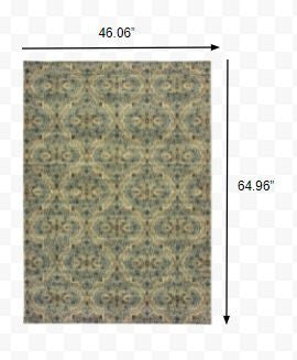 Soft and Durable Geometric Runner Rug in Soft Teal and Sage Boho Style for Cozy Living Spaces, Ideal for Indoor Decor