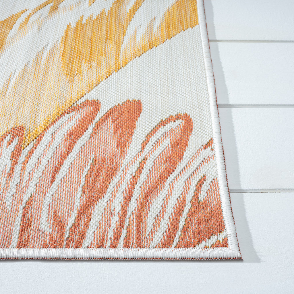 Stylish and Practical Indoor-Outdoor Area Rug with Palm Leaf Design - Stain Resistant, Ideal for Spaces with Kids and Pets