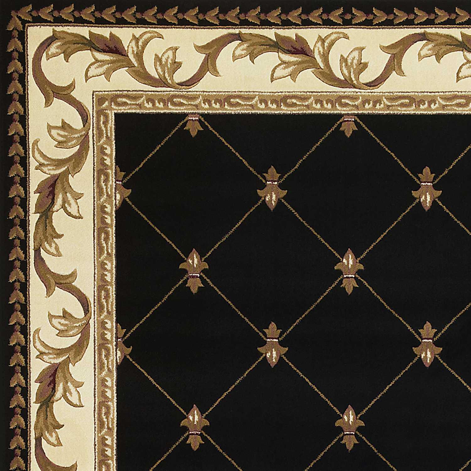 Elevate Your Home Decor with a Stylish and Durable Black Fleur - de - Lis Oriental Area Rug for Your Living Space