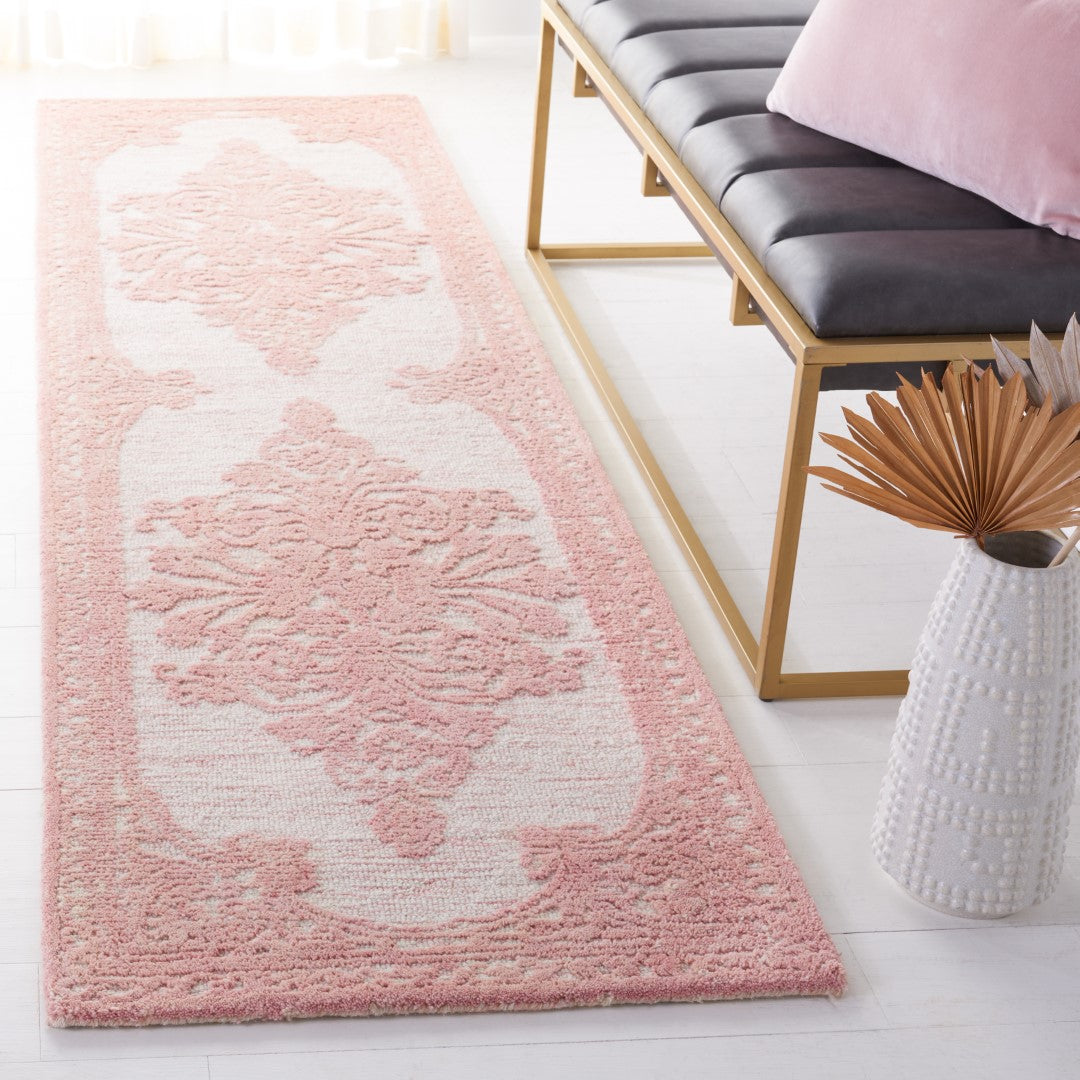 Exquisite Indian Hand-Tufted Wool and Cotton Rug with Latex Backing