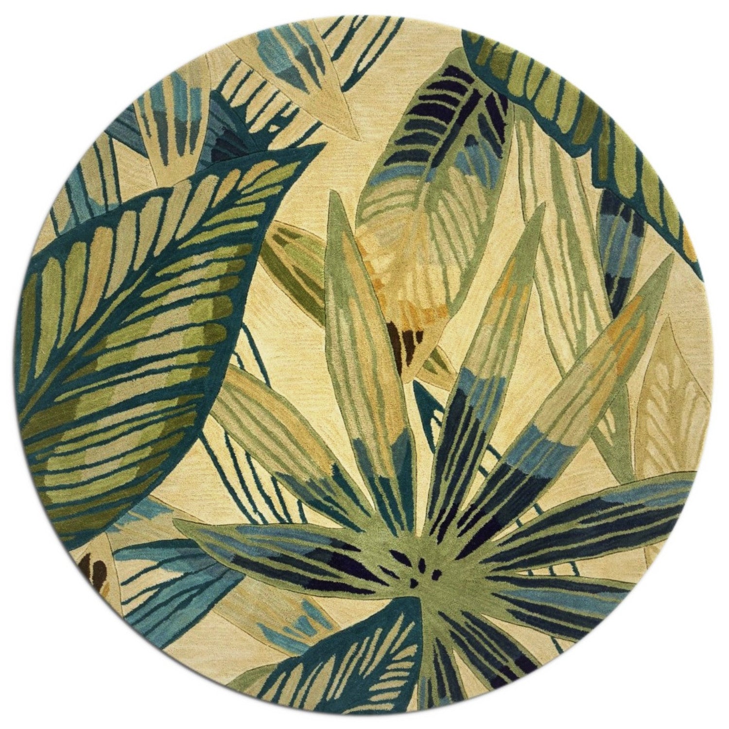 Exquisite Hand-Tufted Ivory & Teal Wool Nassau Rug for Modern Home Decor