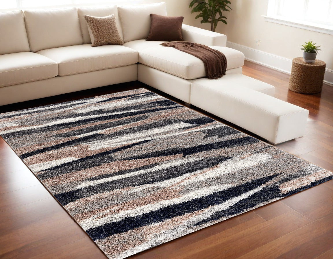 Luxurious Gray and Black Tribal Area Rug - Soft, Durable for Your Home