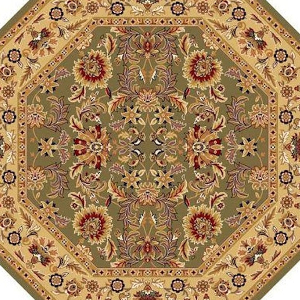 Exquisite Stunning Green and Black Chinese Machine - Made Polypropylene Kashan Area Rug for Elevating Your Home Decor with Enduring Artistry