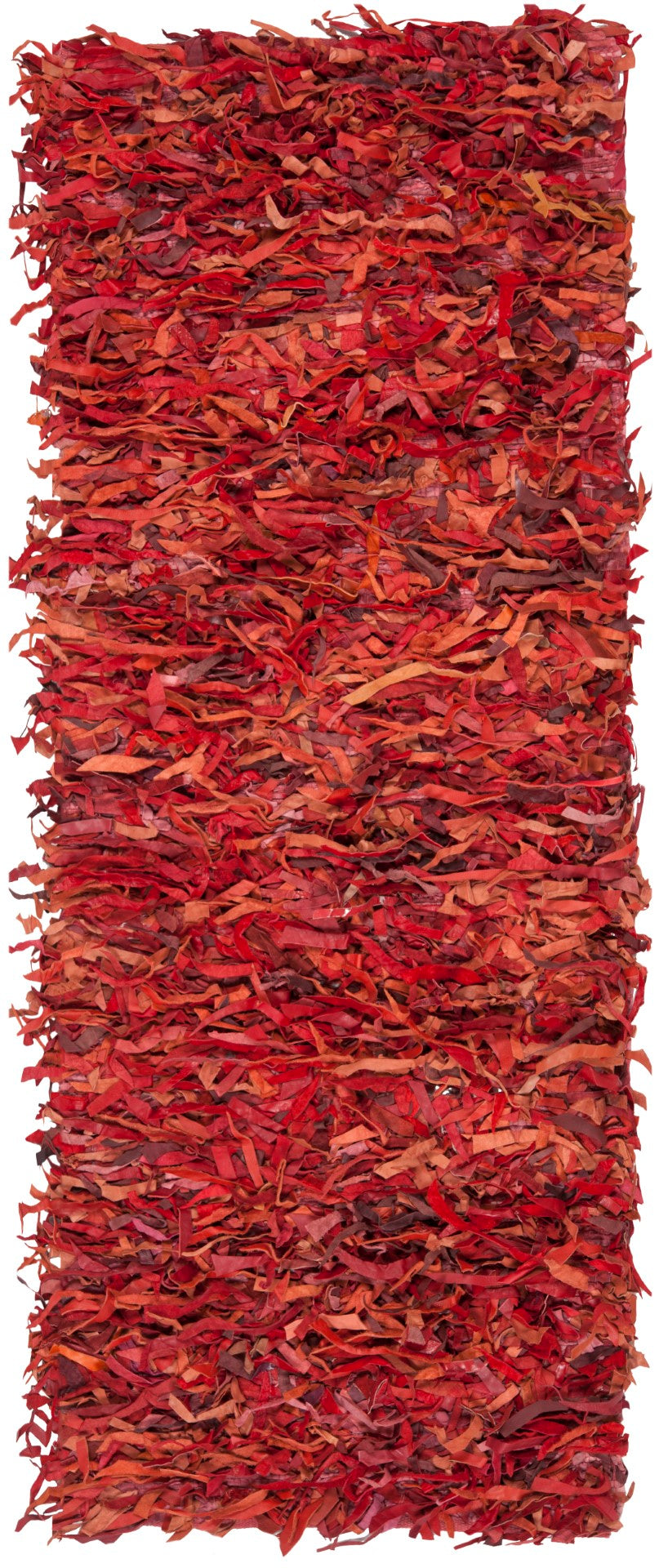 Exquisite Hand - Knotted Luxury Leather Shag Rug with Distinctive Indian Artistry for Your Living Space
