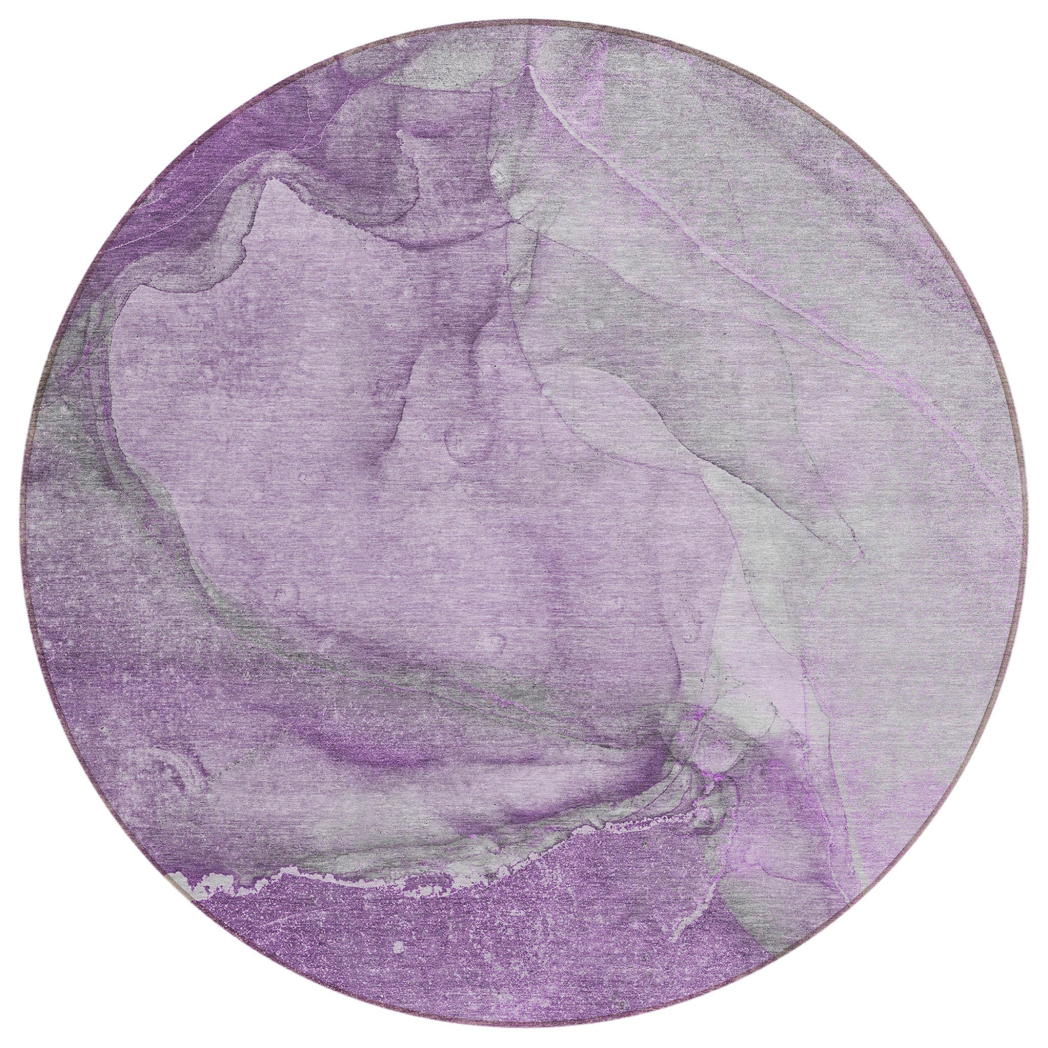 Lilac Abstract Washable, Non-Skid Indoor-Outdoor Runner Rug with UV Protection