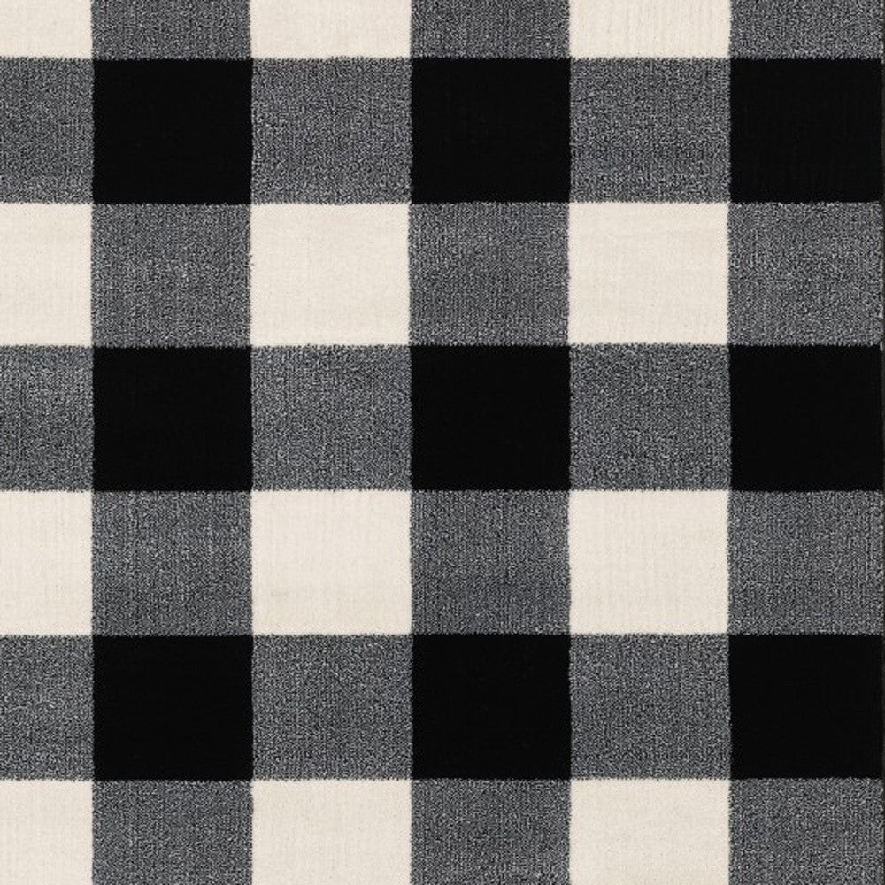 Indoor Monochromatic Gingham Pattern Runner Rug with Elegant, Long - lasting and Stain - Resistant Design