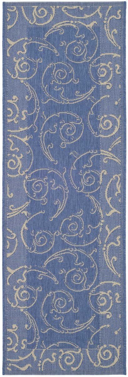 Stylish Courtyard Decor - Luxurious Power Loomed Indoor and Outdoor Area Rug Featuring an Elegant Vine Scroll Pattern