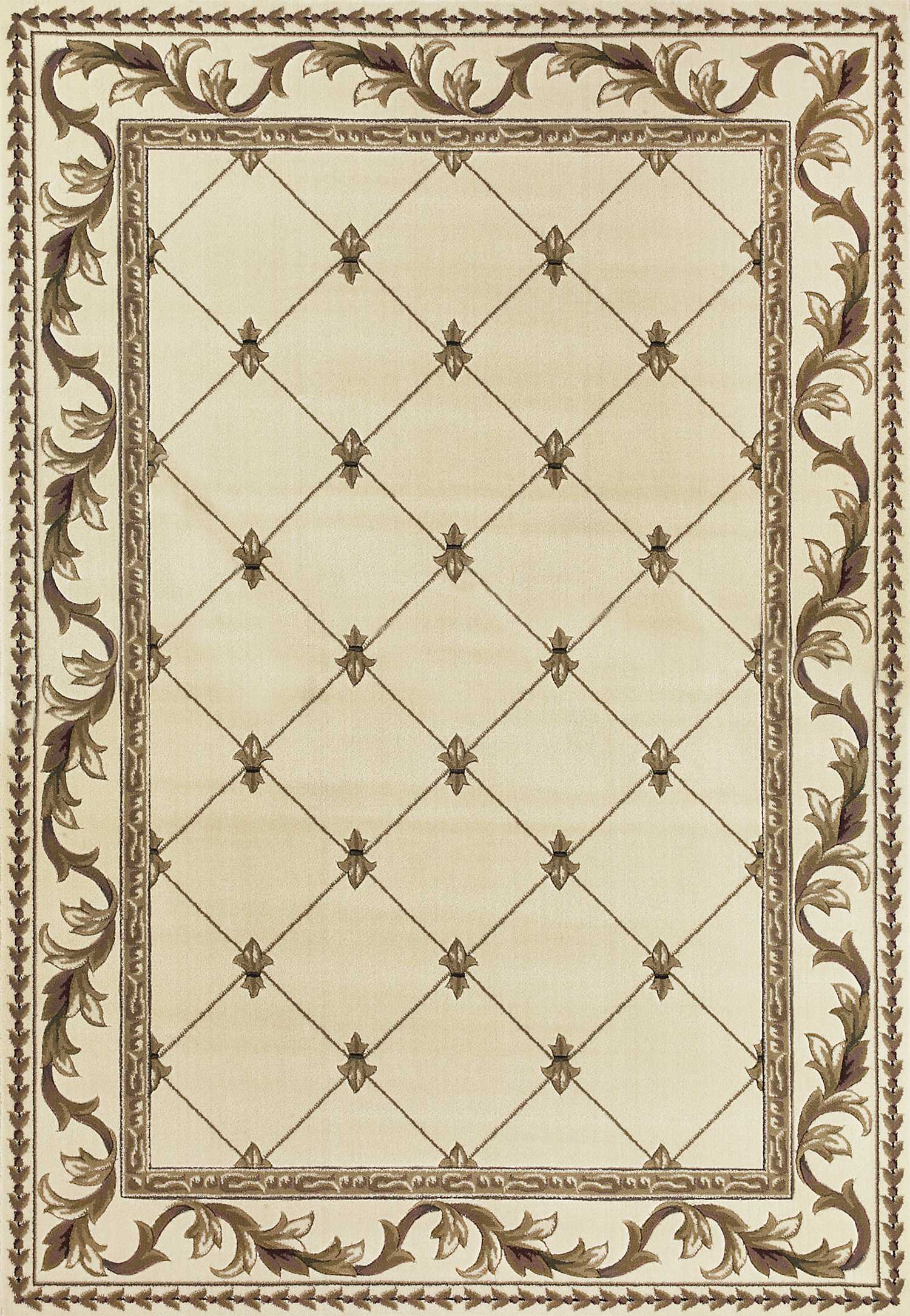 Ivory Fleur-de-Lis Modern Area Rug - Enhance Home Decor with Elegance