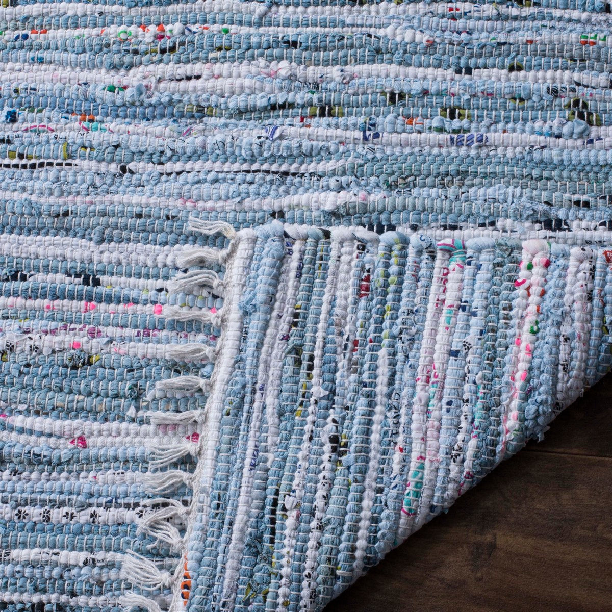 Handmade Woven Cotton Pile Rag Rug - A Piece of Art with Vibrant Colors and Timeless Charm for Casual Living Spaces