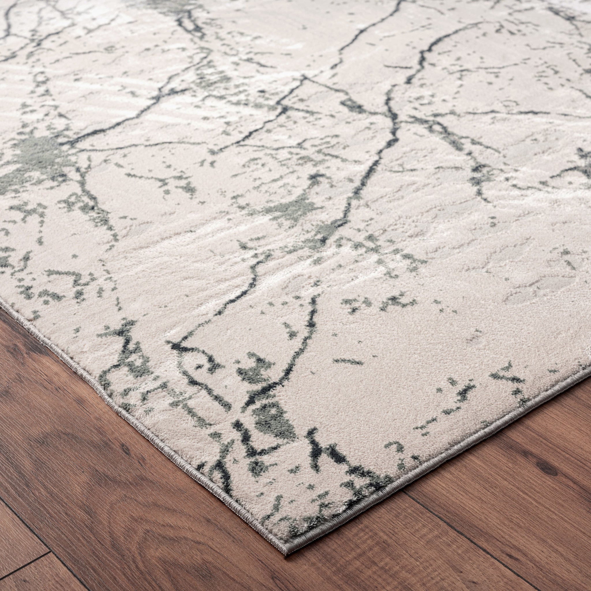 Elegant Ivory Abstract Rectangle Area Rug - 8' Design for Stylish Home Decor