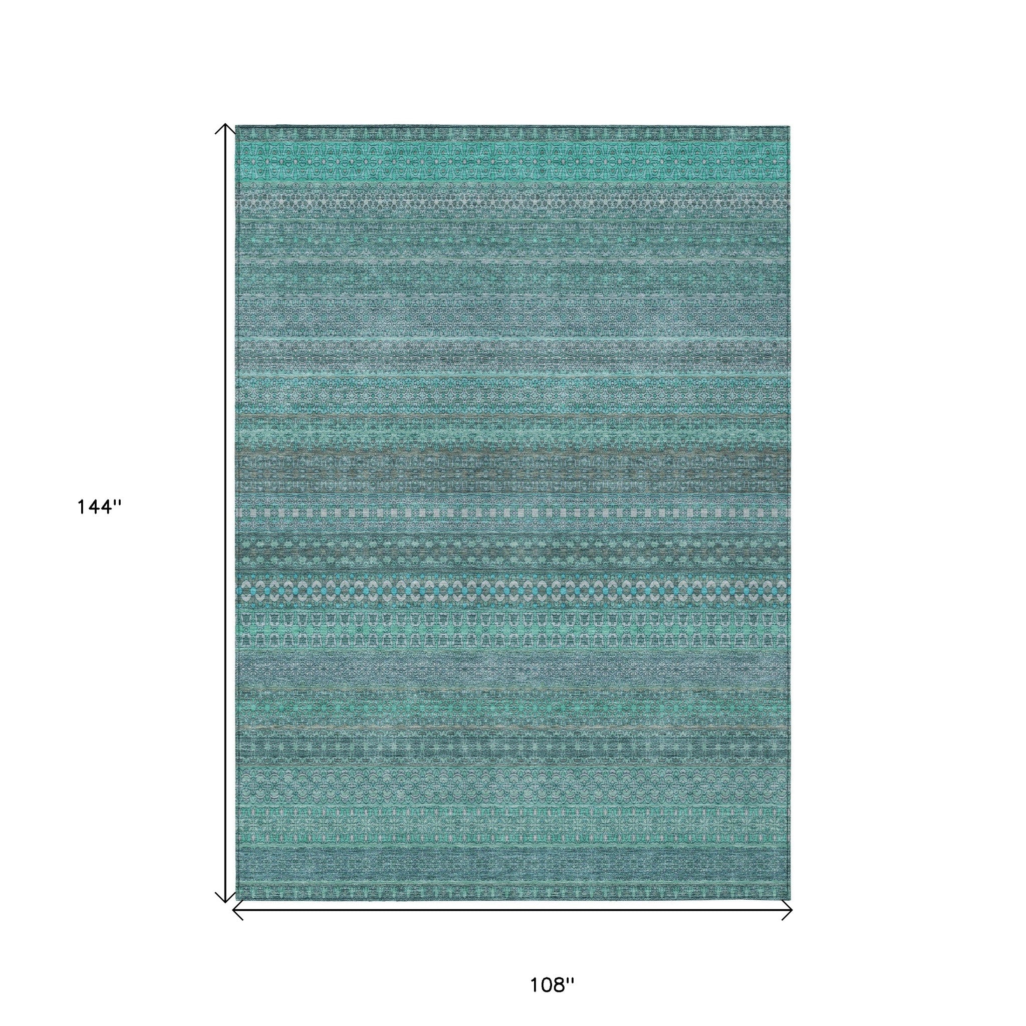 Artichoke Green Striped Indoor-Outdoor Runner Rug: Stain-Resistant, Washable & Stylish